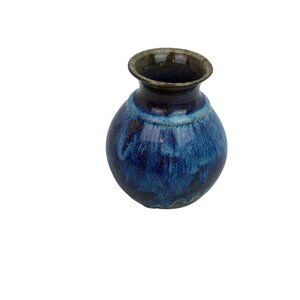 Handcrafted Blue Ceramic Vase